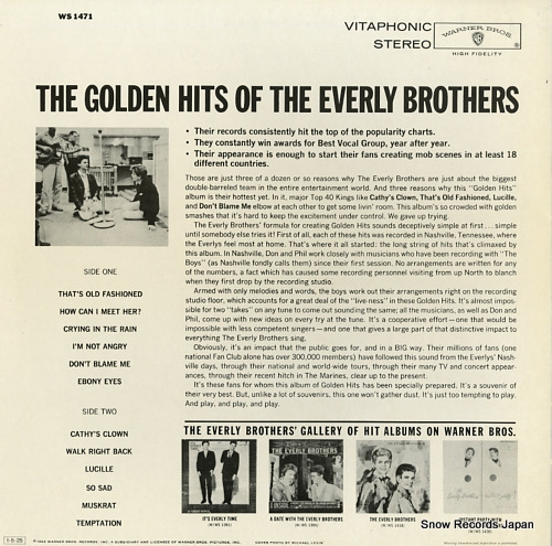 EVERLY BROTHERS, THE the golden hits of the everly brothers P-6210