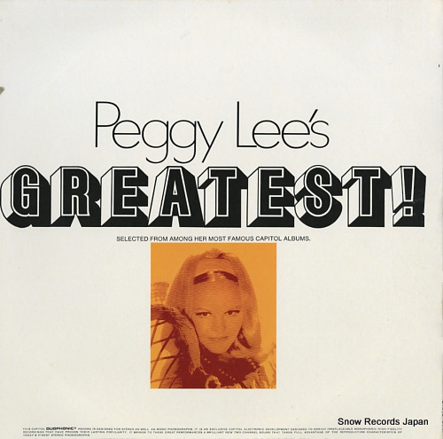LEE, PEGGY peggy lee's greatest! DKAO-377