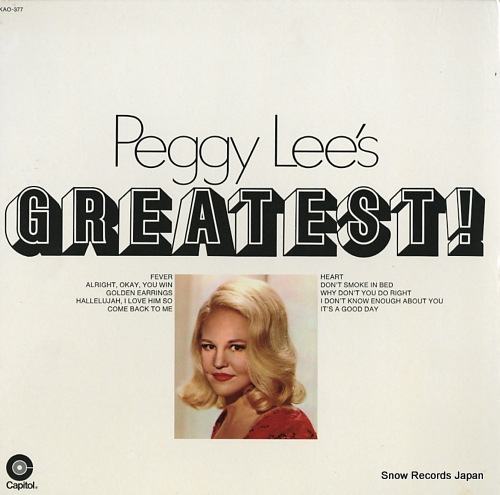 LEE, PEGGY peggy lee's greatest! DKAO-377
