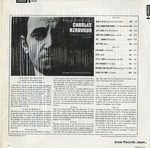 AZNAVOUR, CHARLES sing his love songs in english RS-6157