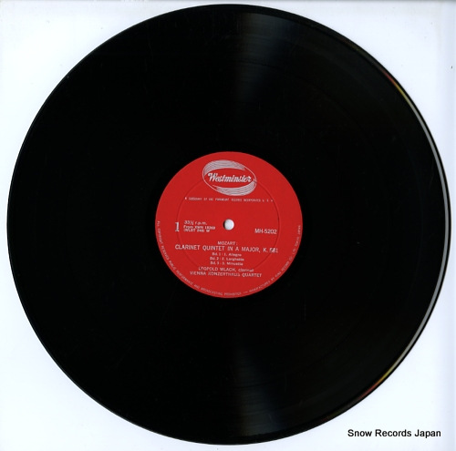 WLACH, LEOPOLD / VIENNA KONZERTHAUS QUARTET mozart; clarinet quintet in a major MH-5202