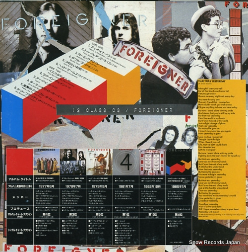 FOREIGNER 12 classics PS-262
