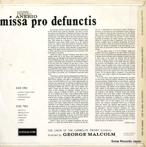 MALCOM, GEORGE anerio; missa pro defunctis SOL60042