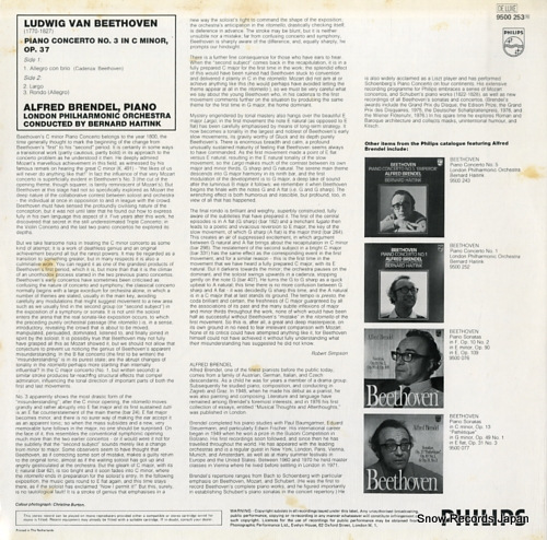 BRENDEL, ALFRED beethoven; piano concerto no.3 9500253