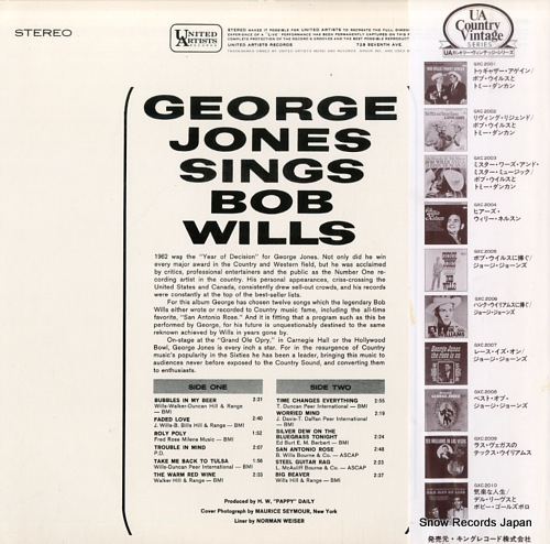 JONES, GEORGE george jones sings bob wills GXC2005