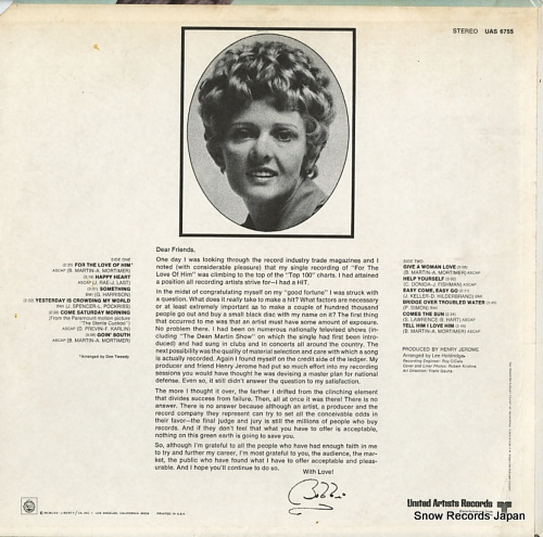 MARTIN, BOBBI with love UAS6755 - back cover