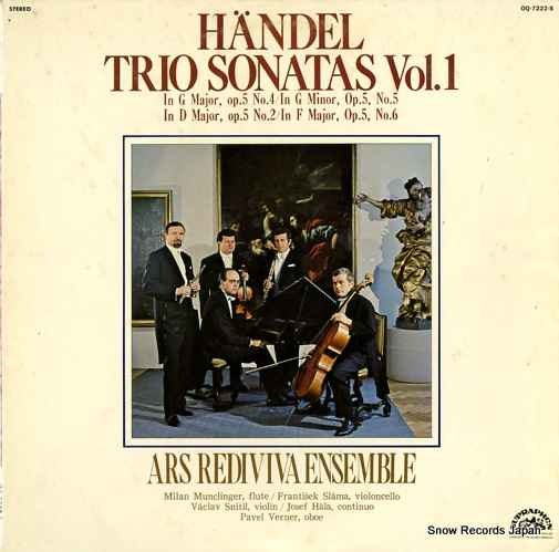 ARS REDIVIVA ENSEMBLE handel; trio sonatas vol.1 OQ-7222-S