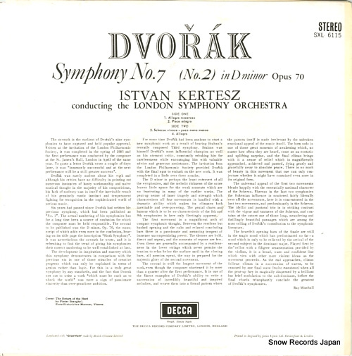 KERTESZ, ISTVAN dvorak; symphony no.7 in d minor op.70 SXL6115