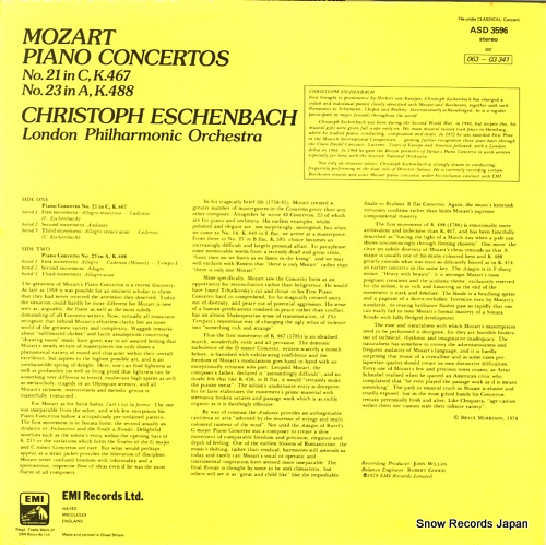 ESCHENBACH, CHRISTOPH mozart; piano concerto no.21 in c major k.467 ASD3596