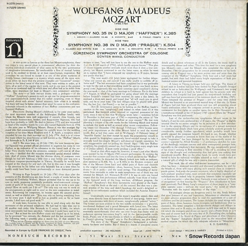 WAND, GUNTER mozart; symphony no.35 