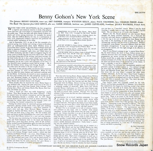 GOLSON, BENNY new york scene GXC3177(M)