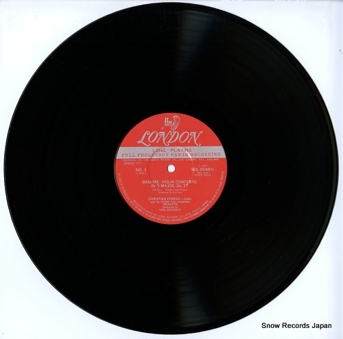 FERRAS, CHRISTIAN / CARL SCHURICHT brahms; violin concerto in d major, op.77 SOL5048(M)