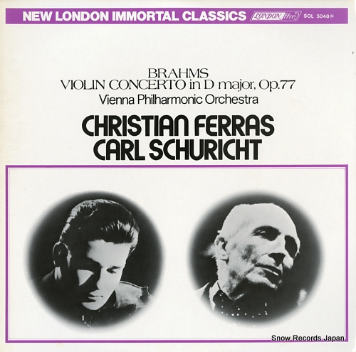 FERRAS, CHRISTIAN / CARL SCHURICHT brahms; violin concerto in d major, op.77 SOL5048(M)