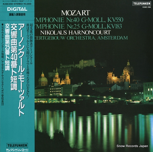 HARNONCOURT, NIKOLAUS mozart; symphonie nr.40 g-moll, nr.25 g-moll K28C290