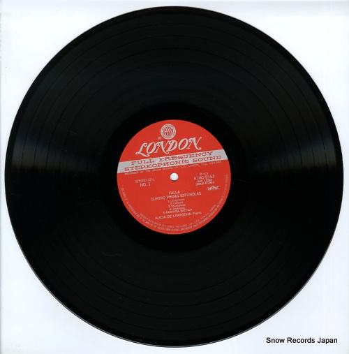 DE LARROCHA, ALICIA piano music of manuel de falla K18C-9152 - disc