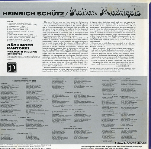 RILLING, HELMUTH schutz; italian madrigals H-71177
