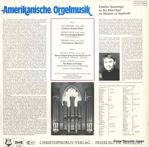 KAUNZINGER, GUNTHER amerikanische orgelmusik SCGLX73940