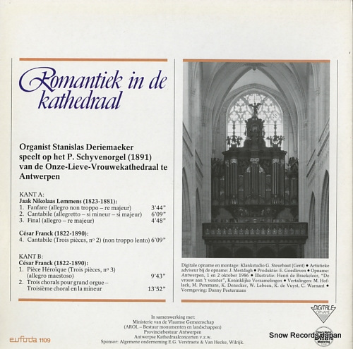 DERIEMAEKER, STANISLAS romantiek in de kathedraal EUFODA1109