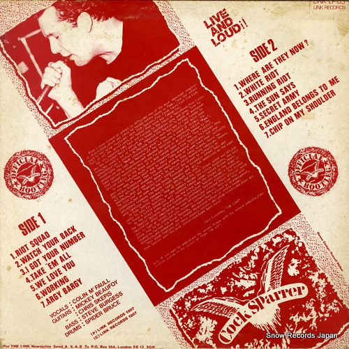 COCK SPARRER live and loud LINKLP05