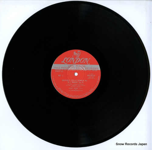 FOURNIER, PIERRE / WILHELM BACKHAUS brahms; 'cello sonata no.1 and no.2 MX9018(M)