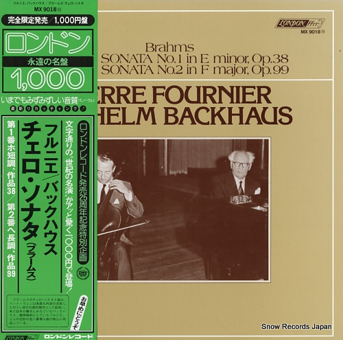 FOURNIER, PIERRE / WILHELM BACKHAUS brahms; 'cello sonata no.1 and no.2 MX9018(M)