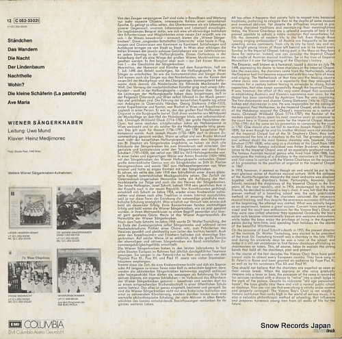 WIENER SANGERKNABEN lieder von franz schubert 12C052-33021