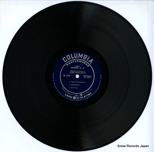 WALTER, BRUNO schubert; rosamunde op.26 (overture, enter' acte and ballet music) WL5230 - disc