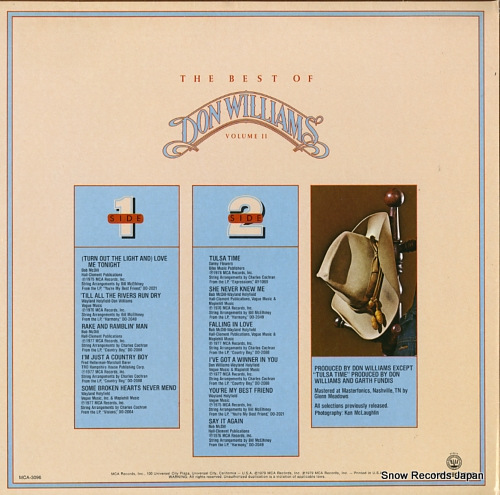 WILLIAMS, DON the best of don william volume ii MCA-3096