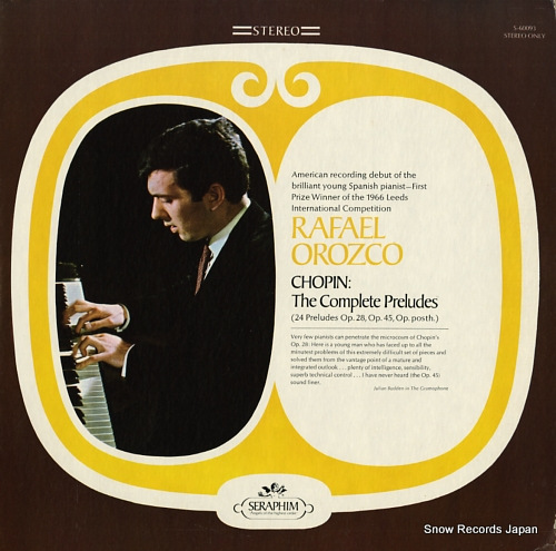 OROZCO, RAFAEL chopin; the complete preludes S-60093 - front cover