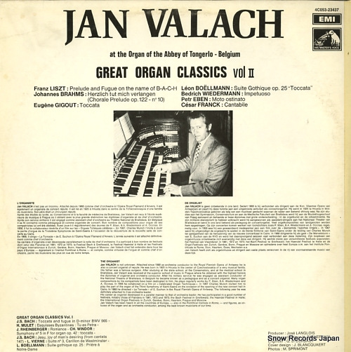 VALACH, JAN great organ classics vol.ii 4C053-23437 - back cover