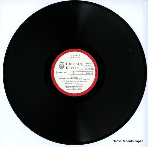 RILLING, HELMUTH die bach kantate / kantate bwv194 hochsterwunschtes freudenfest CLV71939 - disc