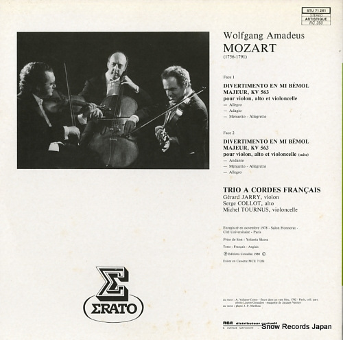 TRIO A CORDES FRANCAIS mozart; divertimento kv563 STU71261