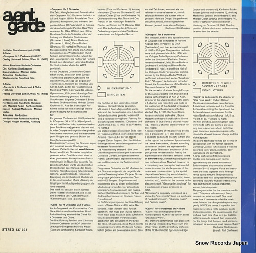 V/A stockhausen; gruppen fur 3 orchester / carre fur 4 orchester und 4 chore 137002 - back cover