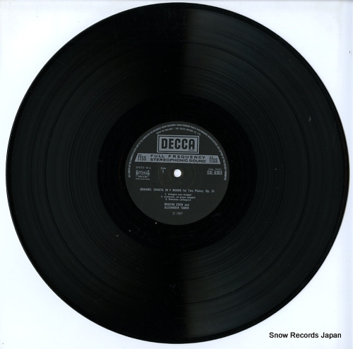 EDEN, BRACHA, AND ALEXANDER TAMIR brahms; sonata for two pianos SXL6303