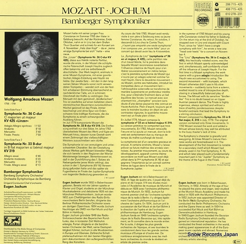 JOCHUM, EUGEN mozart; sympnhonien nr.36 kv425