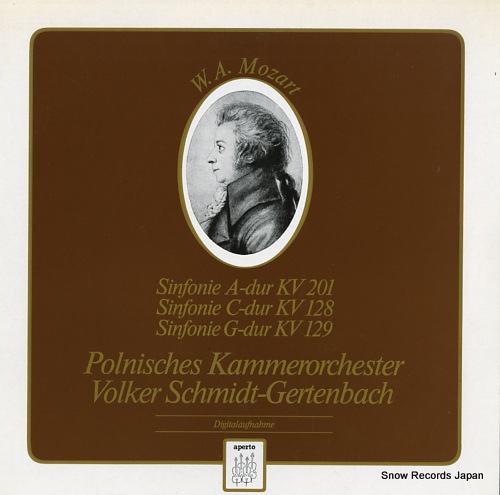 SCHMIDT-GERTENBACH, VOLKER mozart; sinfonir a-dur kv201, c-dur kv128 & g-fur kv129 APO240243 - front cover
