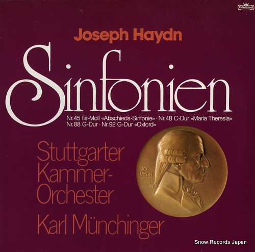 MUNCHINGER, KARL haydn; sinfonien nr.45, nr.48, nr.88, nr.92 INT180.836 - front cover