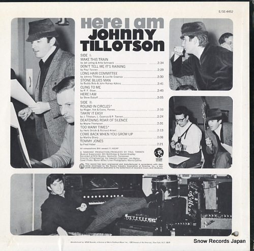 TILLOTSON, JOHNNY here i am E-4452 - back cover