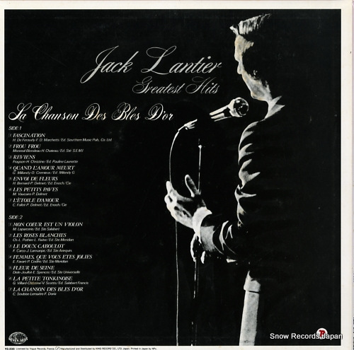 LANTIER, JACK la chanson des bles d'or / greatest hits K25P376 - back cover