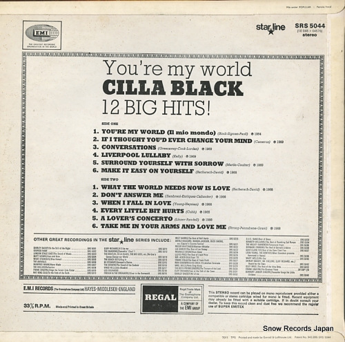 BLACK, CILLA you're my world SRS5044 / 1E04804576