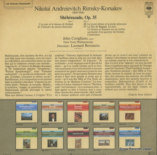 BERNSTEIN, LEONARD rimsky-korsakov; sheherazade CBS42216