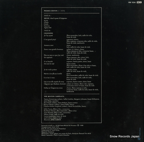 BOSTON CAMERATA, THE certon; chansons / messe 