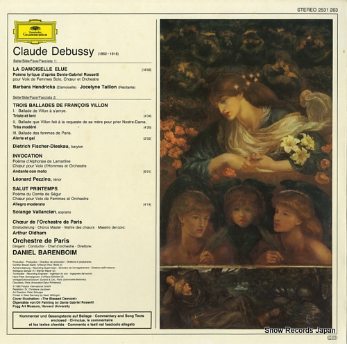 HENDRICKS, BARBARA / DIETRICH FISCHER-DIESKAU debussy; la damoiselle elue / trois ballades de francois villon 2531263