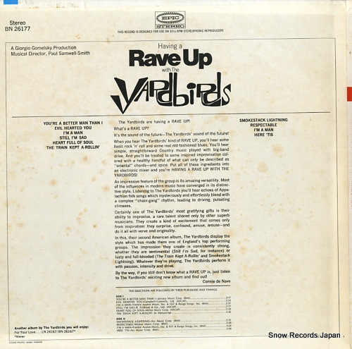 YARDBIRDS, THE having a rave up with the yardbirds BN26177