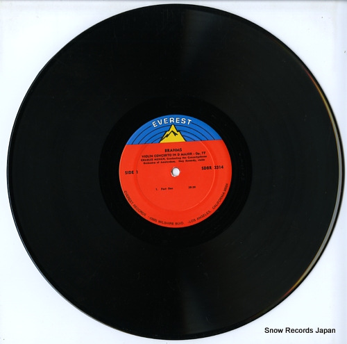MUNCH, CHARLES brahms; violin concerto in d major, op.77 EVEREST3314 - disc