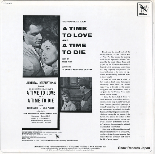 ROZSA, MIKLOS a time to love and a time to die VC81075