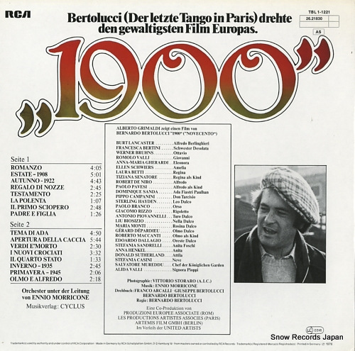 MORRICONE, ENNIO 1900 TBL1-1221