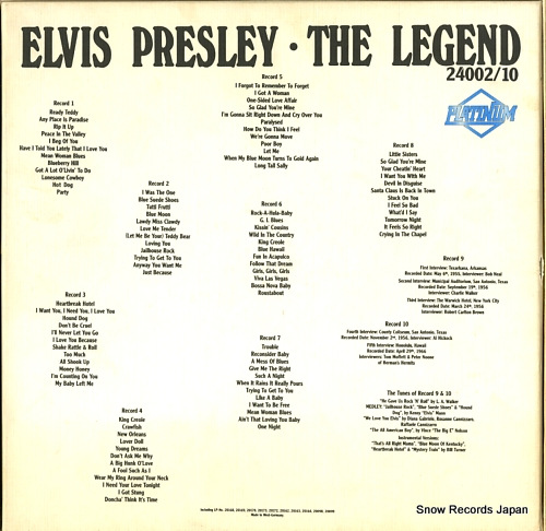 PRESLEY, ELVIS the legend 24002/10