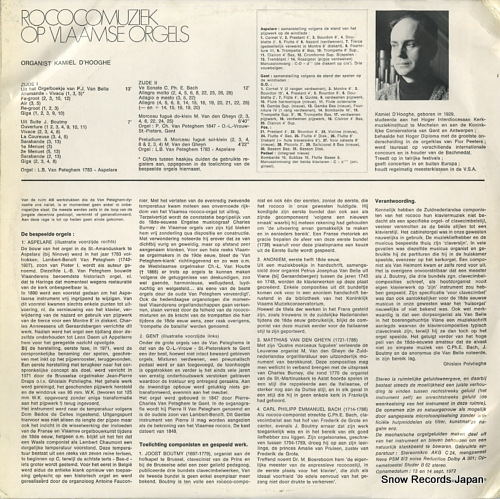 D'HOOGHE, KAMIEL rococomuziek op vlaamse orgels W33/34.839 - back cover
