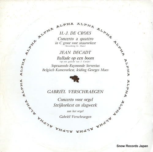 MAES, GEORGES henri jacques de croes; concerto a quattro voor snaarorkest DB91 - front cover